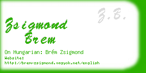 zsigmond brem business card