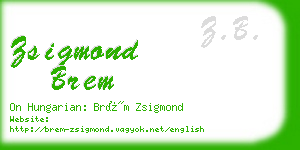 zsigmond brem business card